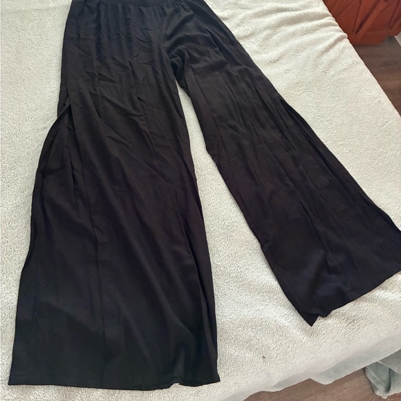 Khush Black Wide-Leg Pants - Size Large - Picture 8 of 9
